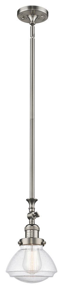 Olean 1-Light Mini Pendant, Brushed Satin Nickel, Seedy
