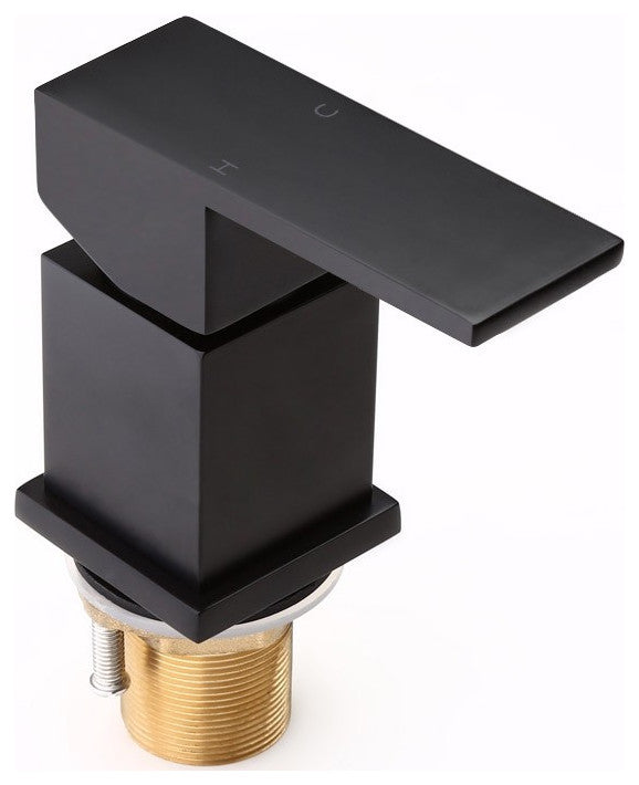 Mill Deck-Mount Waterfall Roman Bathtub Filler Faucet with Handshower, Matte Black