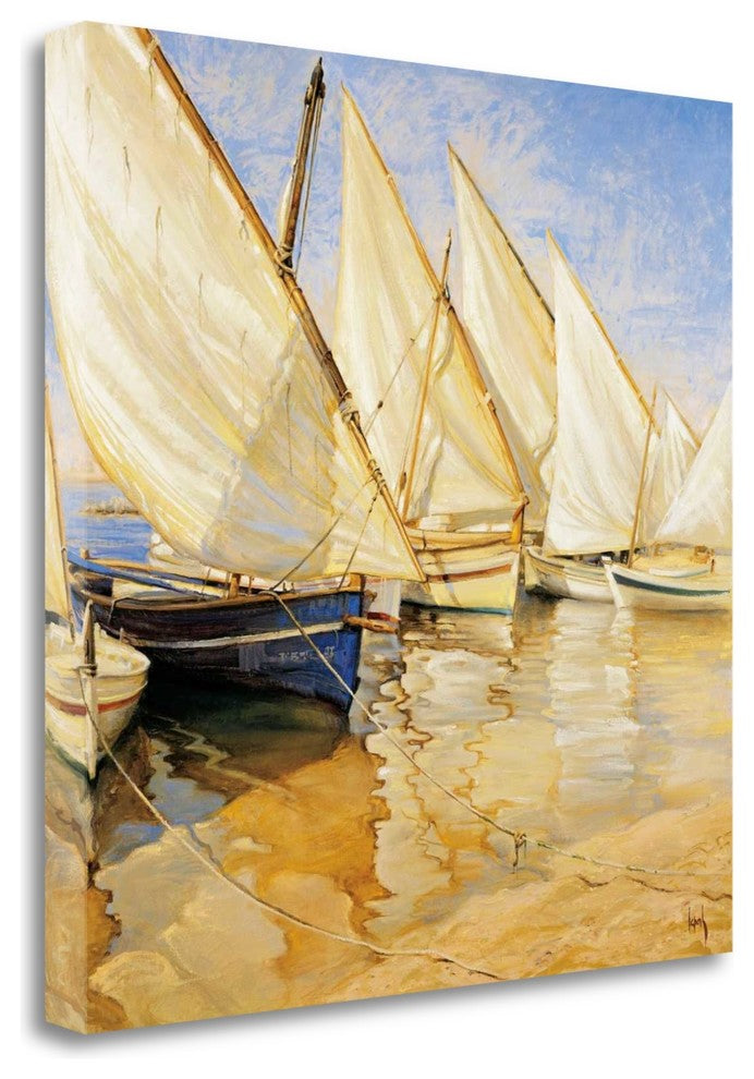 "White Sails I" By Jaume Laporta, Giclee Print on Gallery Wrap Canvas