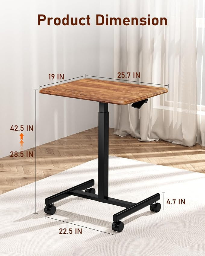Gewnee Standing Desk Small Rolling Desk , Rust