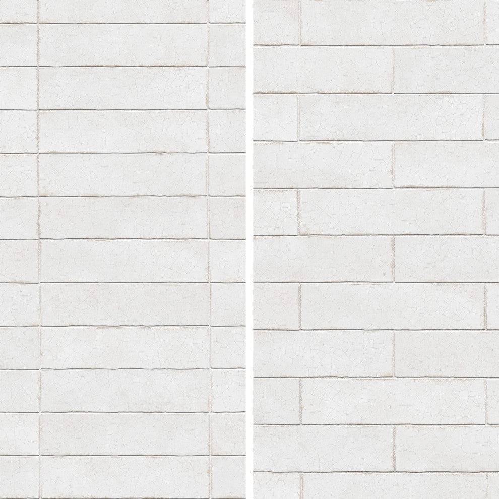 Crackle Cream Ceramic Wall Tile, White