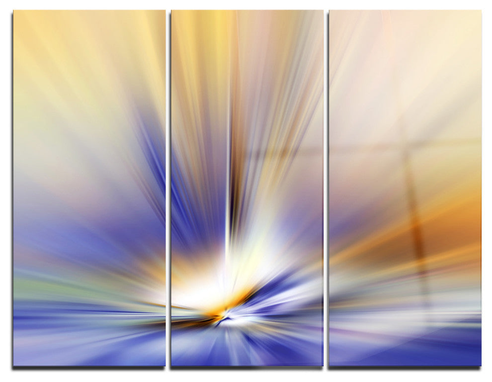 "Brown Focus Light Upward" Digital Metal Wall Art, 3 Panels, 36"x28"