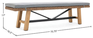 Truss Dining Bench, Natural Teak