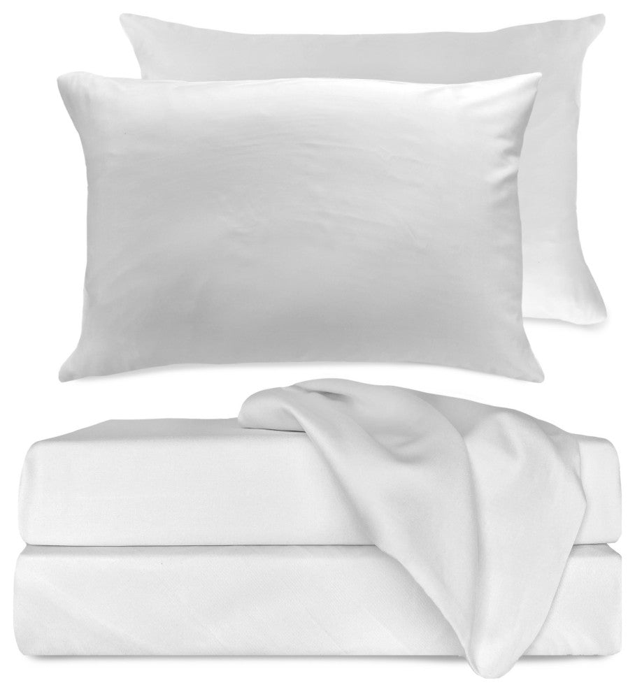 BedVoyage 100% Viscose from Bamboo Sheet Set, White, Full