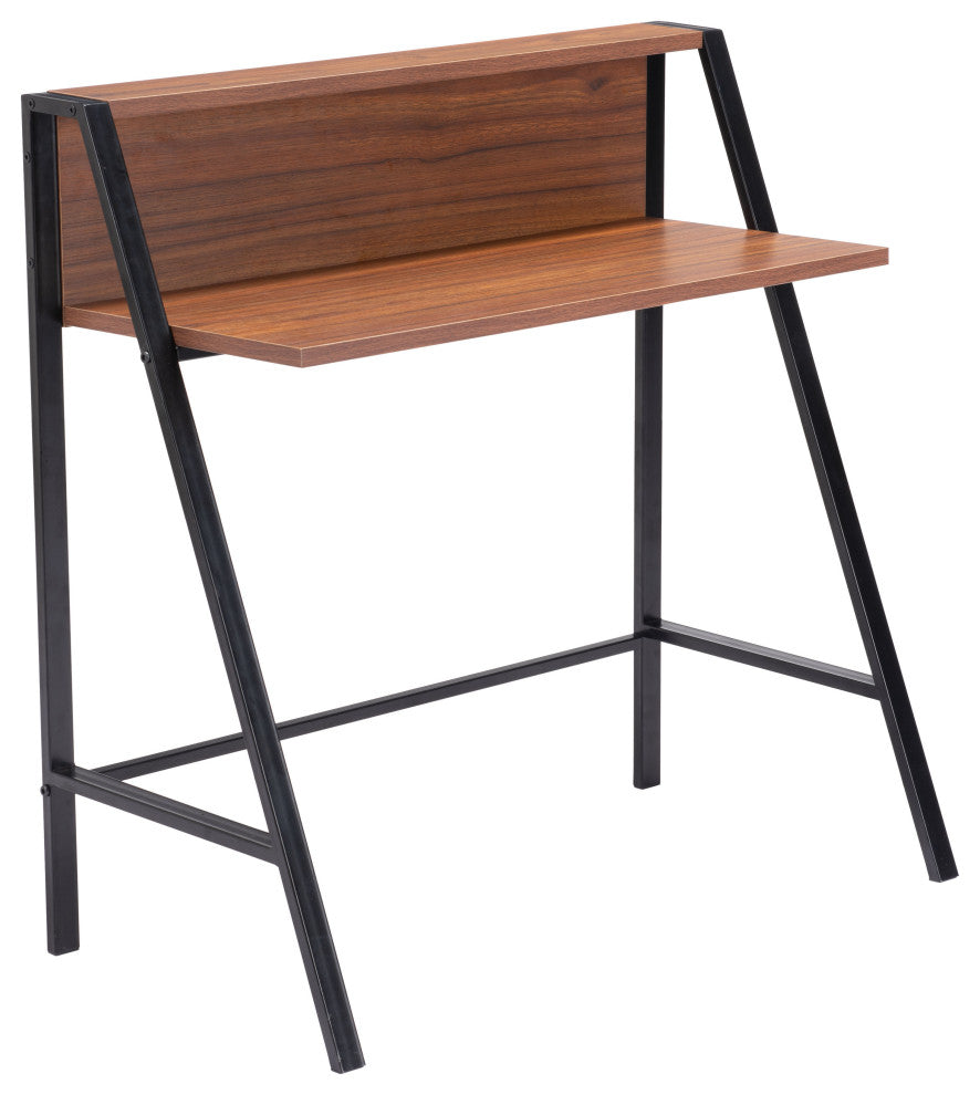 Poland Desk Walnut & Black
