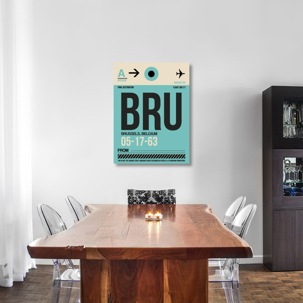 "BRU Brussels Luggage Tag 1" Fine Art Print
