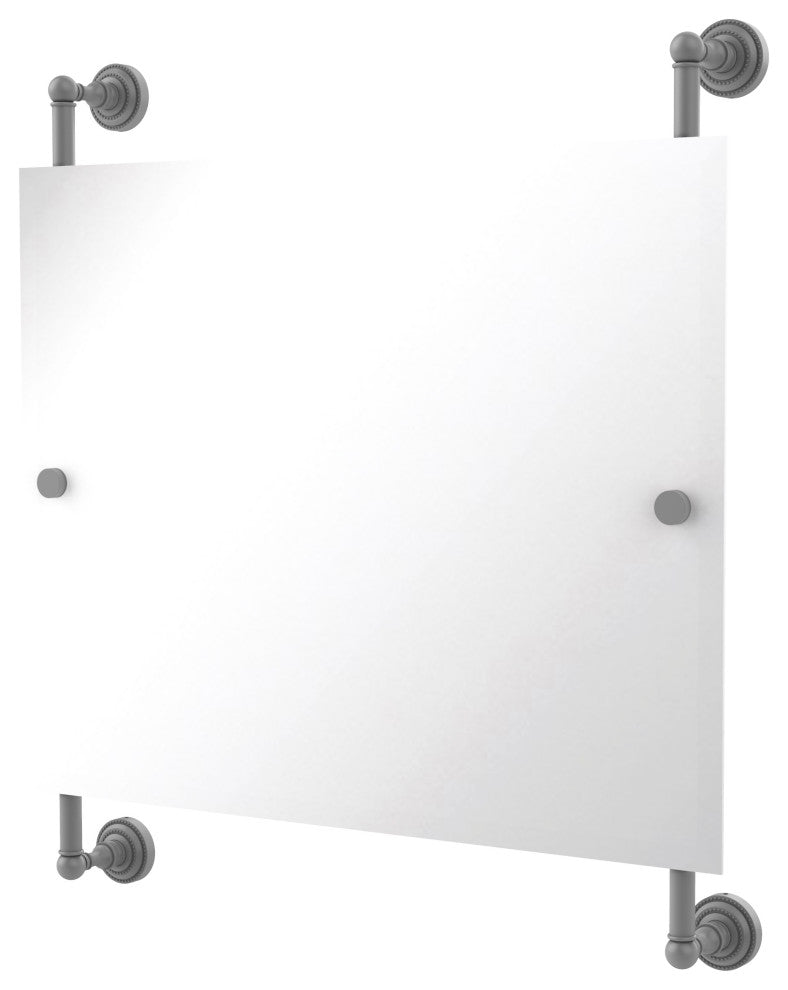 Dottingham Landscape Frameless Rail Mounted Mirror, Matte Gray