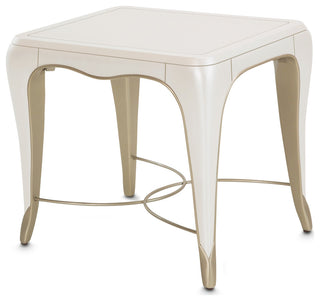London Place Rectangular End Table - Creamy Pearl