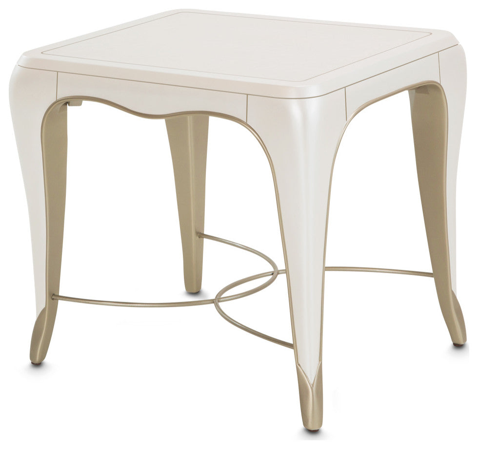London Place Rectangular End Table - Creamy Pearl
