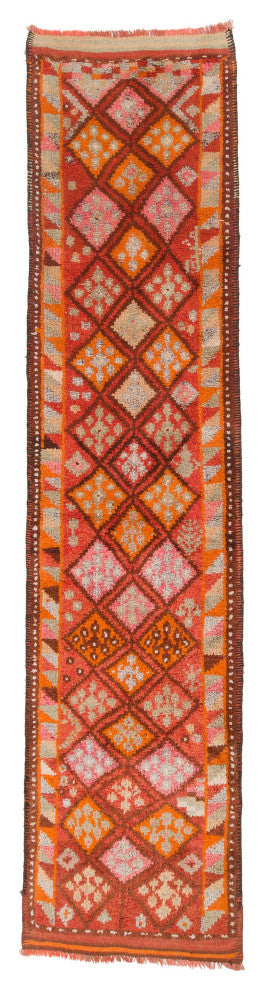 Vintage Turkish Runner Rug 3' 5" x 14' 3", 41 in. x 171 in.