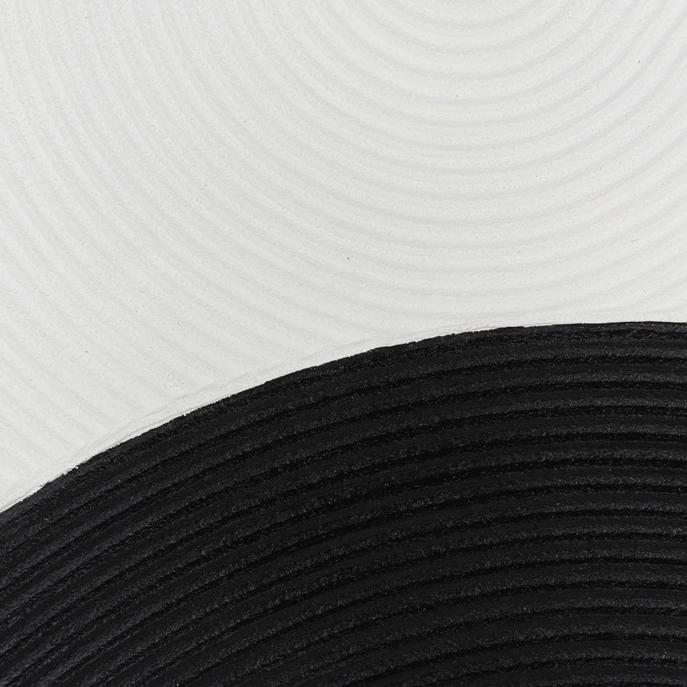 Hand painted Canvas Wall Art-Abstract-Black, Ivory-30" x 39"