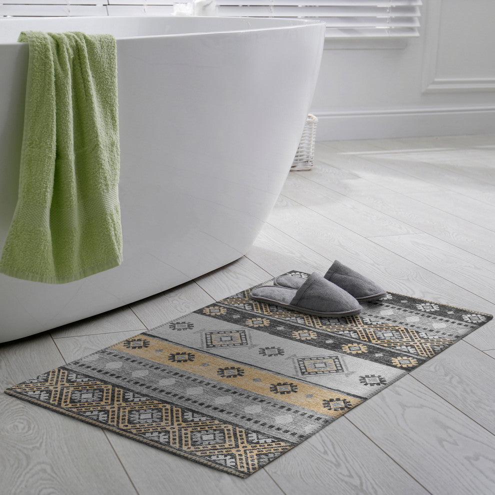 Indoor/Outdoor Sedona SN12 Midnight Machine Washable 1'8" x 2'6" Rug