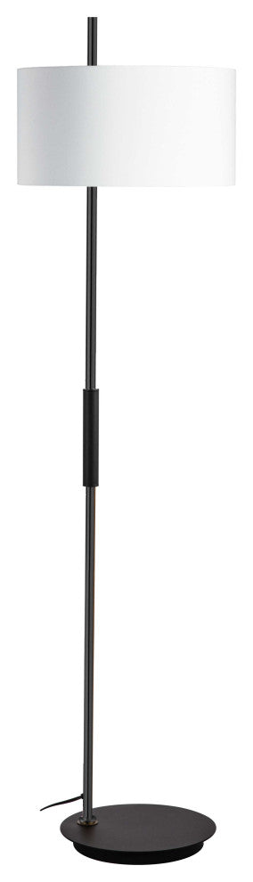 Fitzgerald Modern 1 Light Matte Black White Metal Floor Lamp