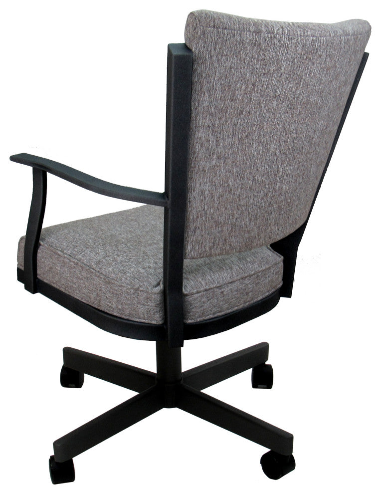 Montana Swivel Metal Dining Caster Chair Reading Base, Mojave Gray, Black