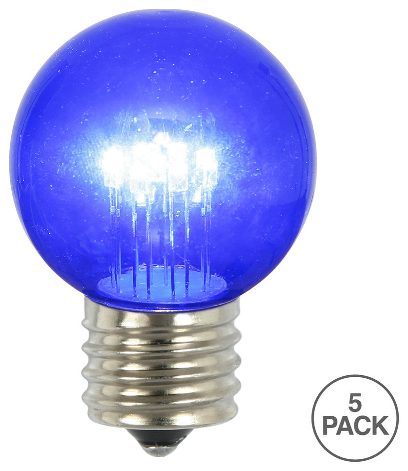 Vickerman Xled2652 Blue Glass G50 Transparent Led Replacement Bulb, 5 Per Box