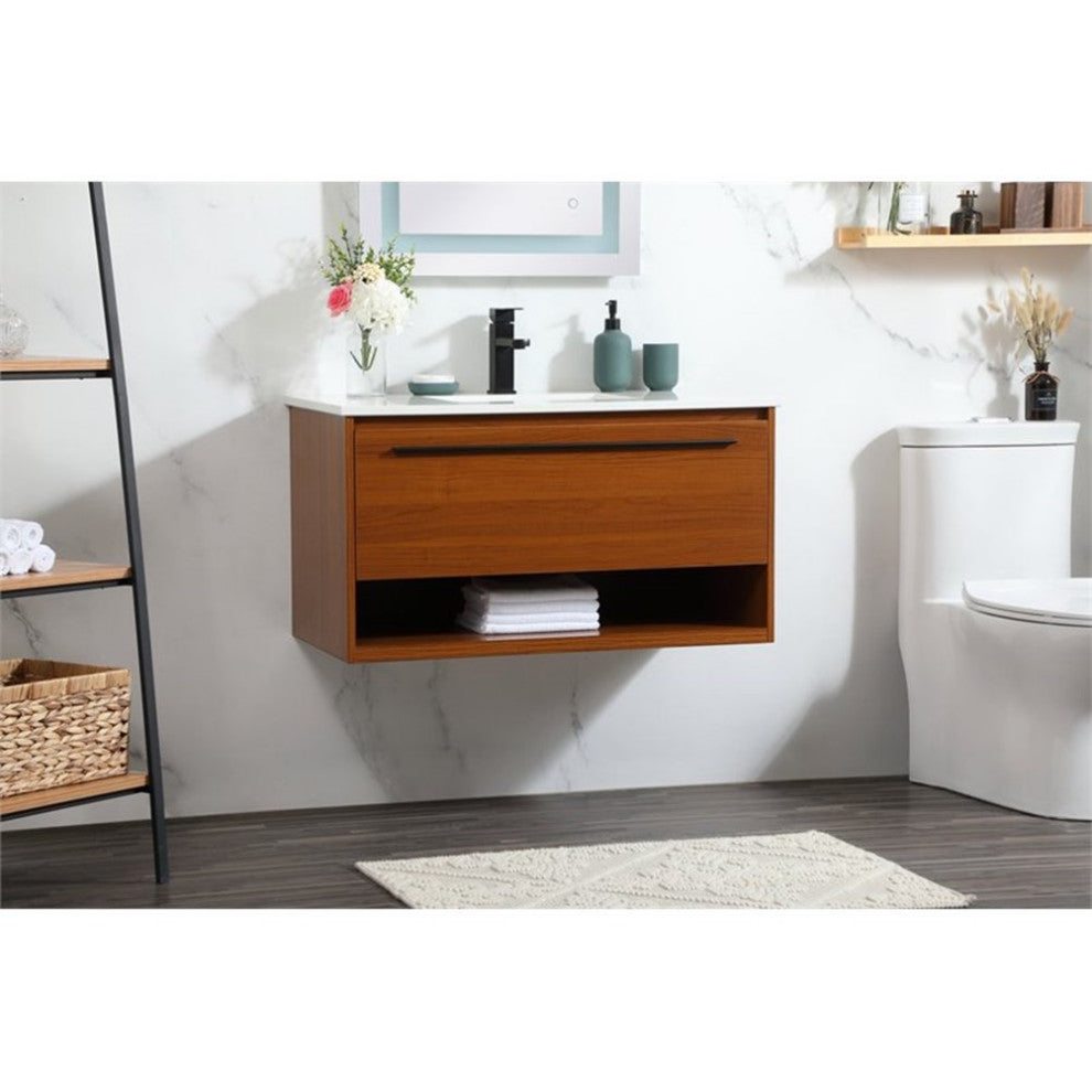 Elegant Decor Roman Bathroom Vanity Teak