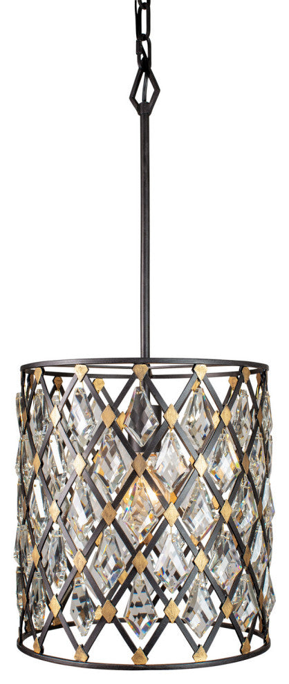Varaluz-345P01CBHG-One Light Pendant Carbon/Havana Gold