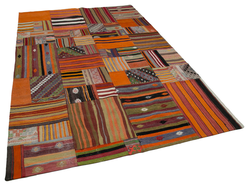 Rug N Carpet - Handmade Anatolian 6' 8'' x 9' 10'' Unique Patchwork Kilim Rug