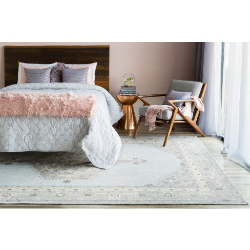 Surya Zahra ZHA-4028 8'x11' Rug, Light Gray/Violet/Black/Taupe