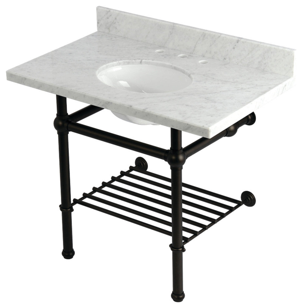 KVPB3630MBB5 36" Console Sink with Brass Legs (8-Inch, 3 Hole)