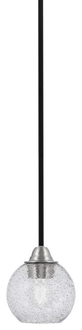 Paramount Mini Pendant, Matte Black & Brushed Nickel, 5.75" Smoke Bubble