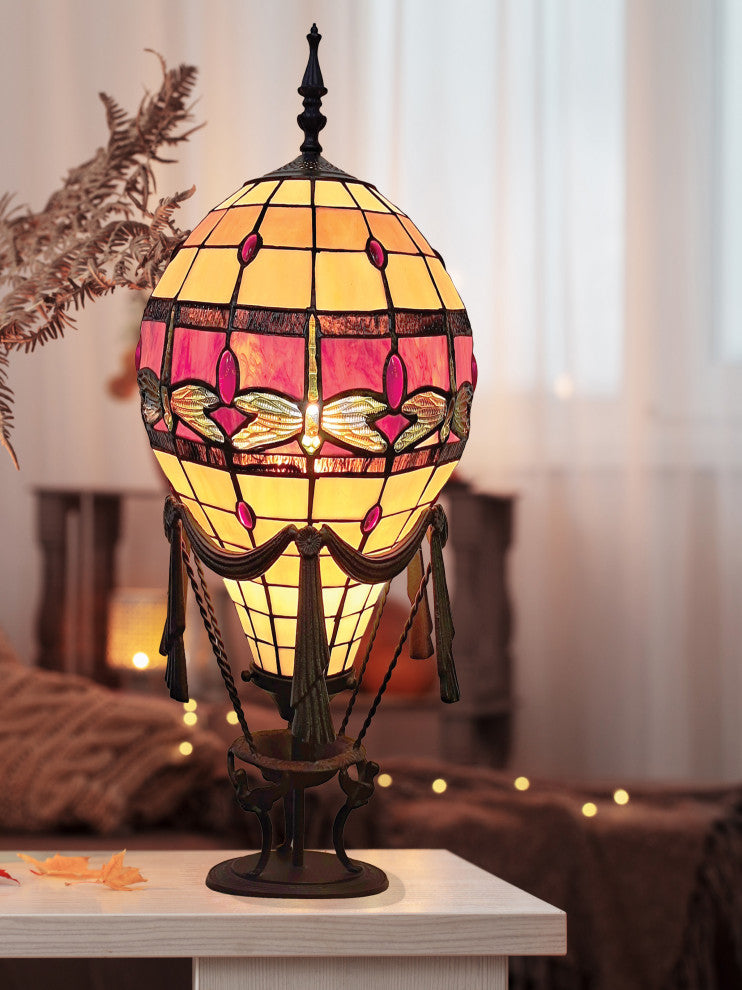 Abrazo Dragonfly Tiffany Table Lamp