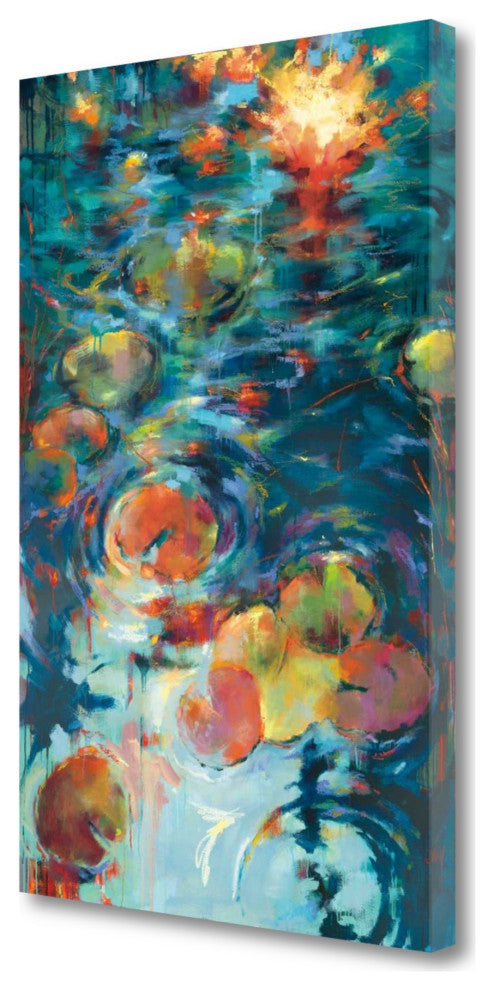 20" Abstract Colorful Pond 2 Giclee Wrap Canvas Wall Art