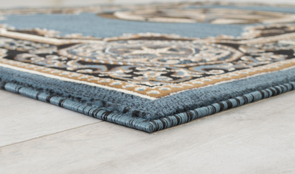 Allstar Western Area Rug Texas Star design, Blue, 5x7