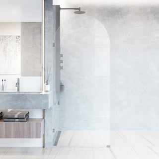 VIGO Arden 34" W x 78" H Frameless Fixed Shower Screen, Chrome, Clear Glass