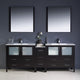 Torino 84" Espresso Modern Double Sink Bathroom Vanity, Faucet FFT9161BN