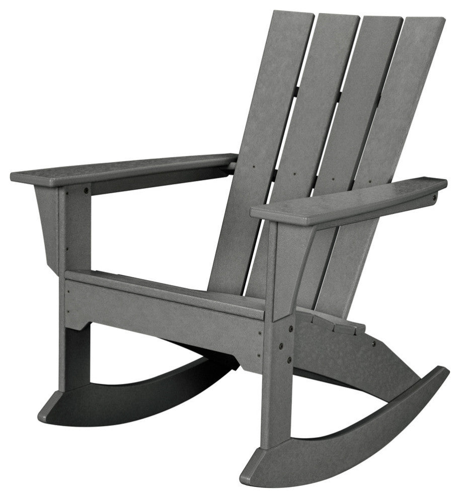 Polywood Quattro Adirondack Rocker, Slate Gray