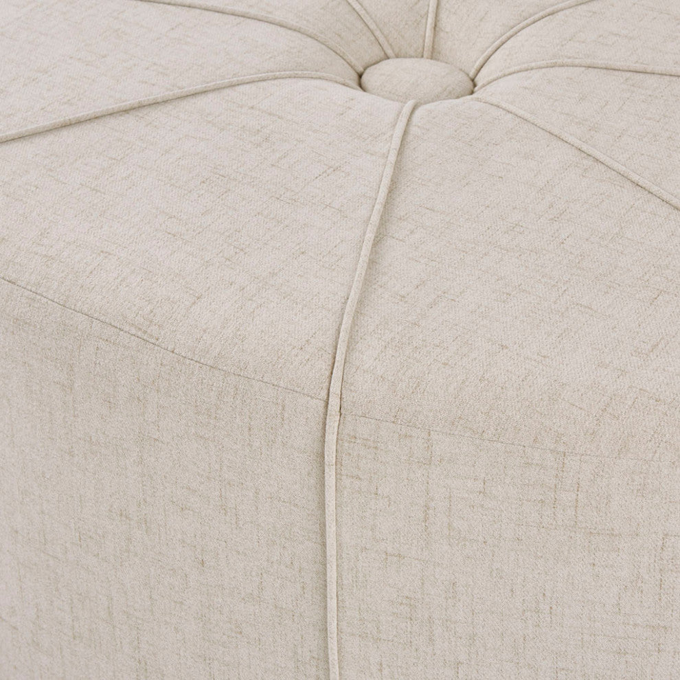 Madison Park Ferris Oval Ottoman, Cream