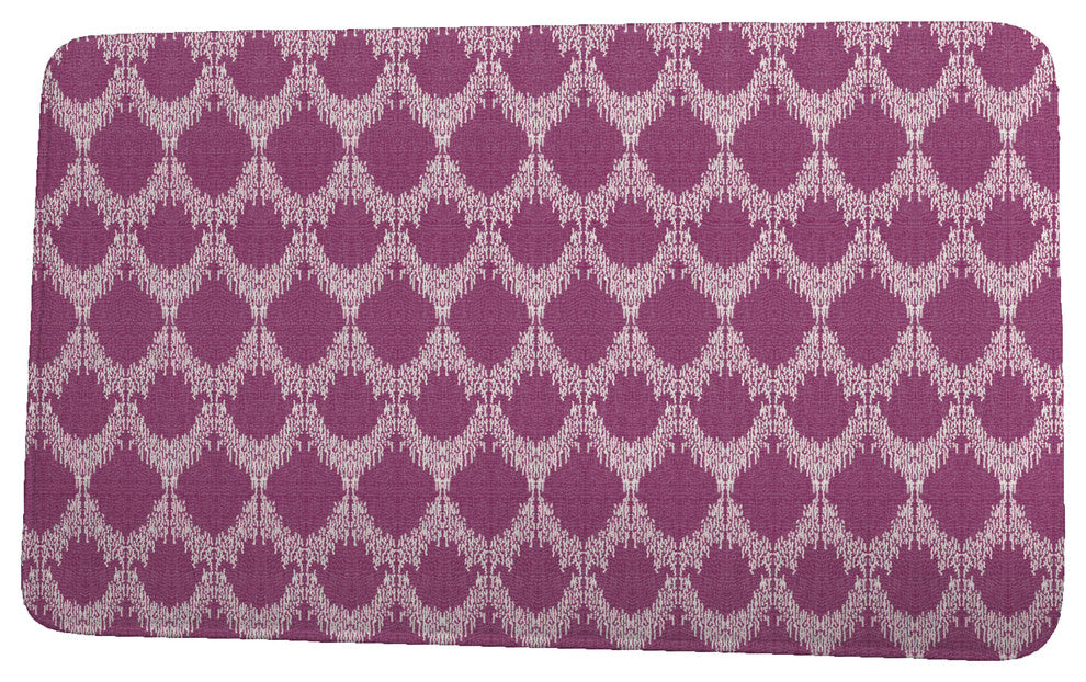 Goals, Gourds, and Gatherings Peace 2 Geometric Print Bath Mat, Purple, 17"x24"