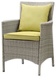 Side Dining Chair Armchair, Set of 4, Rattan, Wicker, Gray Green, Outdoor