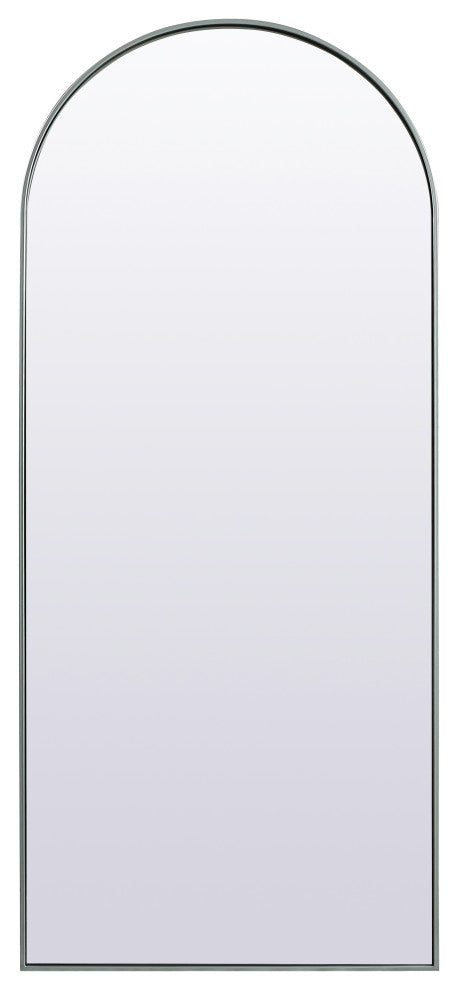 Metal Frame Arch Full Length Mirror 32X76 Inch, Silver