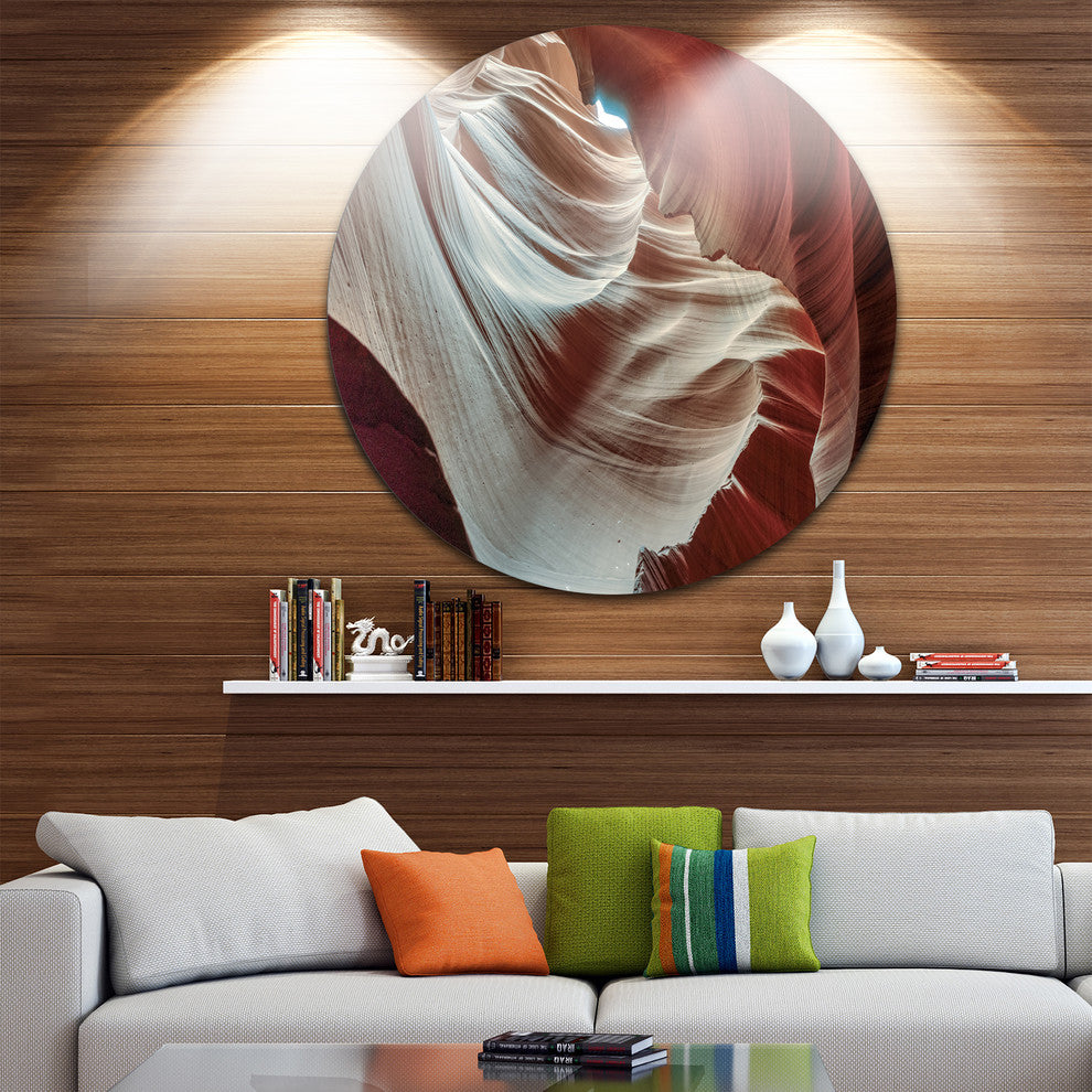 Antelope Canyons Hollow, Landscape Photo Disc Metal Artwork, 11"