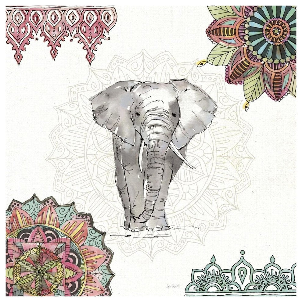 "Mandala Morning IV" Digital Paper Print by Anne Tavoletti, 38"x38"