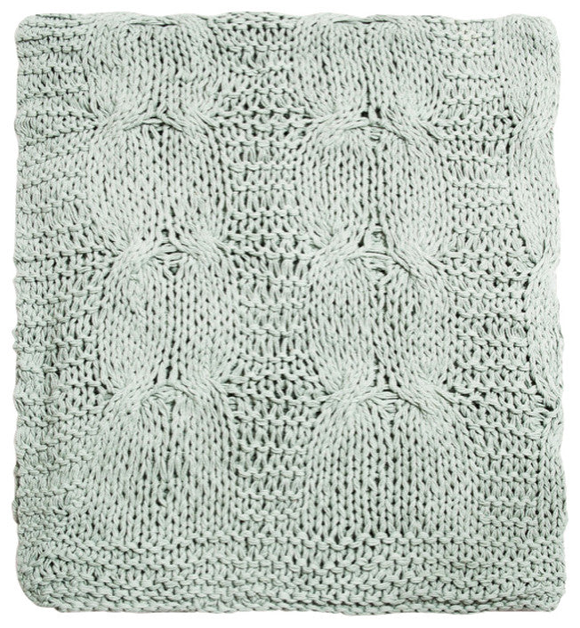 MICAH CABLE KNIT THROW, AQUA Micah Cable Knit Throw, Aqua