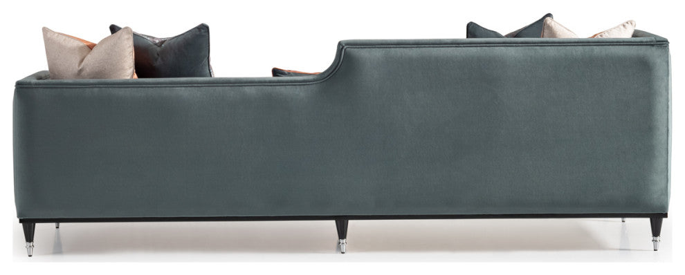La Francaise Velvet Mansion Sofa Azure/Black