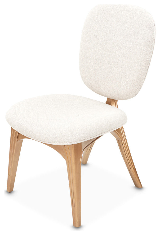 Camellia Field Vanity Chair, Linen/Antique Gold