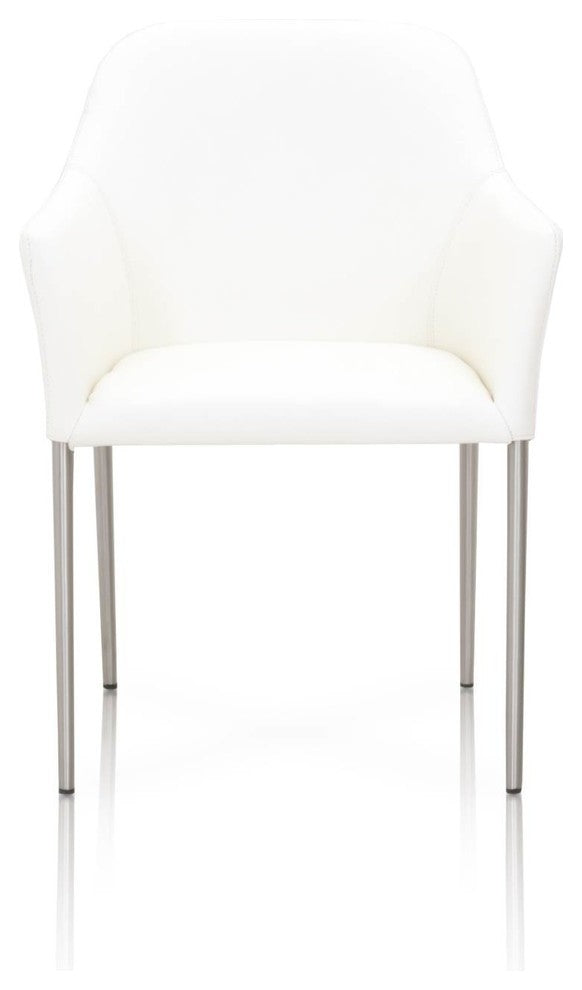 Dining Side Chair With Curved Back White