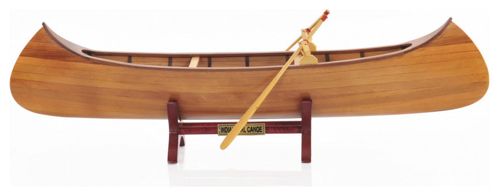 HomeRoots Indian Girl Canoe Boat Model Sculpture