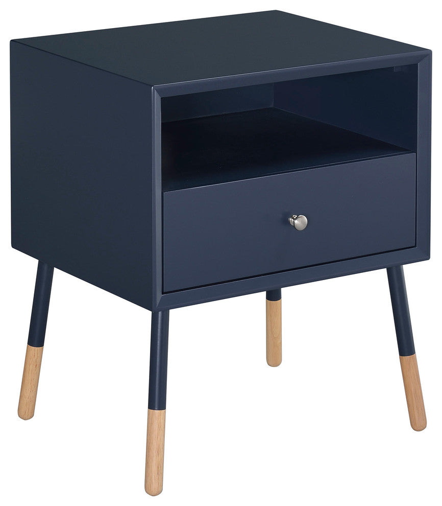 Soneto Collection 1-Drawer End Table, Black