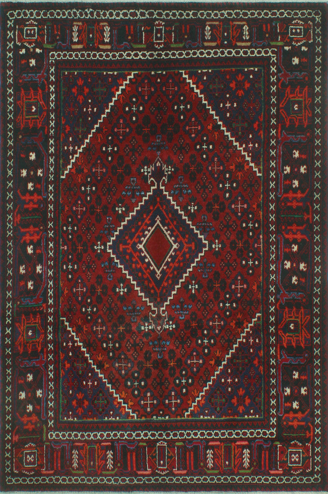 Fine Vintage Distressed Amie Red/Charcoal Rug, 6'9x10'0