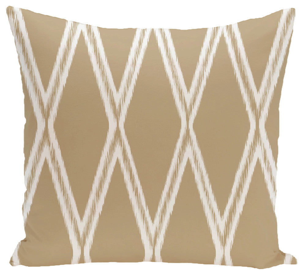 Gate Keeper Geometric Print Pillow, Khaki, 26"x26"