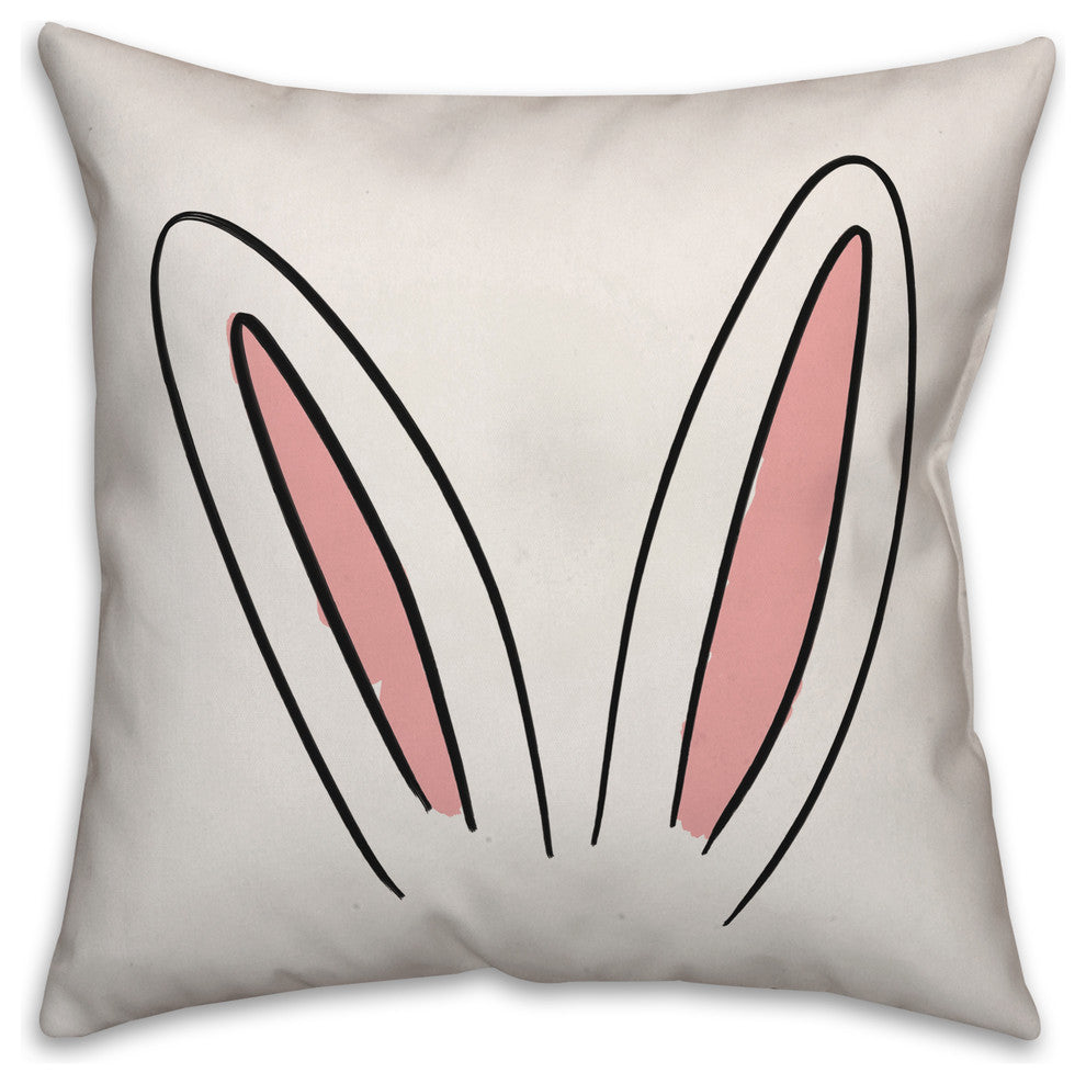 Reversible Bunny Ears and Tail 18x18 Throw Pillow