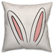 Reversible Bunny Ears and Tail 18x18 Throw Pillow