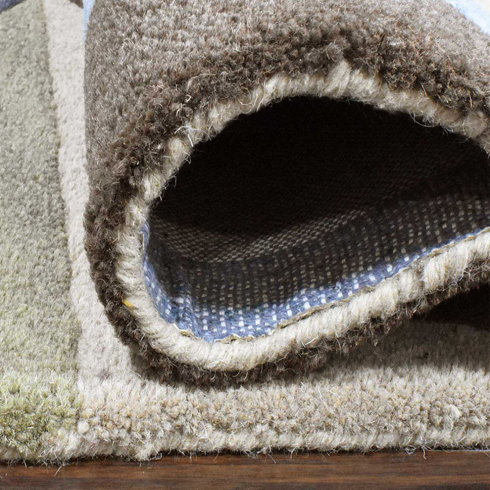 HAND TUFTED WOOL ECO-FRIENDLY AREA RUGS - Rectangle,Multicolor,Geometric