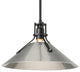 Henry Medium Steel Shade Pendant, Black Finish, Sterling Accents