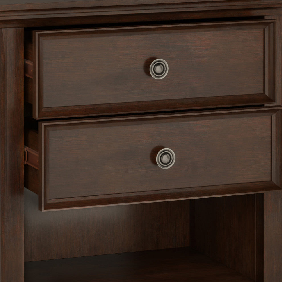 Amherst Solid Wood Bedside Table, Russet Brown